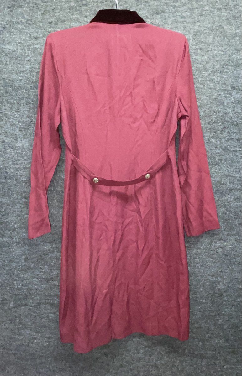 Vintage 90s Danny & Nicole Women's Burgundy Velvet Collar Coat Dress Sz 8