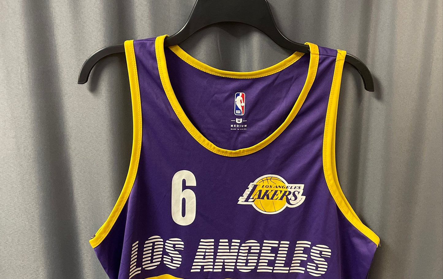 NBA LA Lakers Men's LeBron James #6 Purple Basketball Jersey Tank Top Sz M