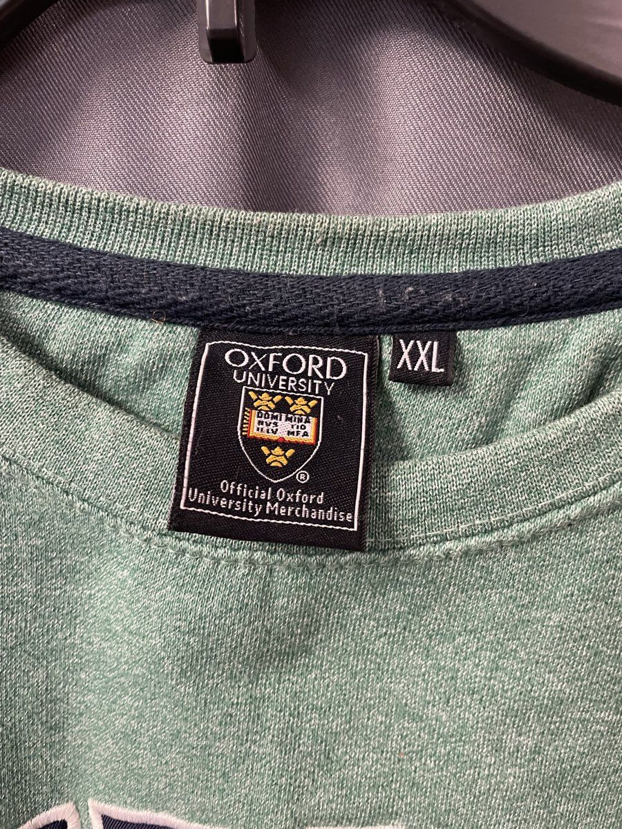 Oxford University Men's Green Crewneck Sweatshirt Applique Crest Size XXL