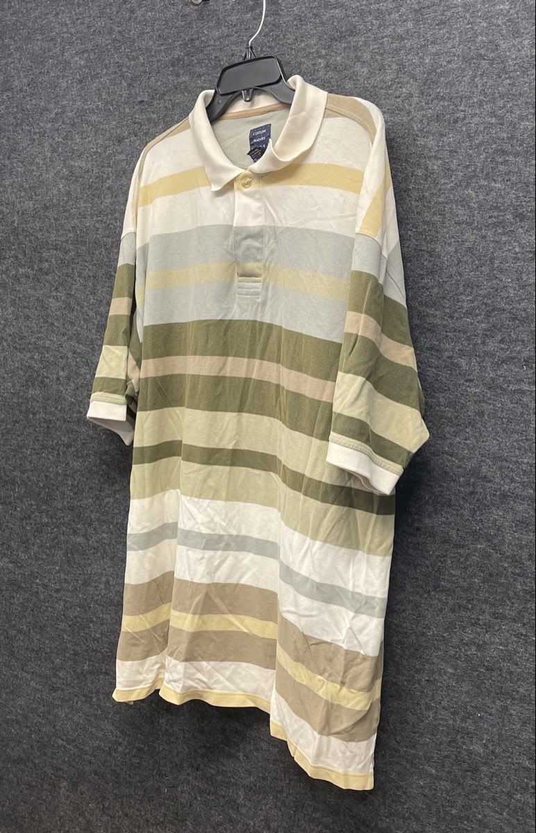 Cotton Traders Sport Men's Striped Short Sleeve Cotton Polo Shirt Multi Sz XXL