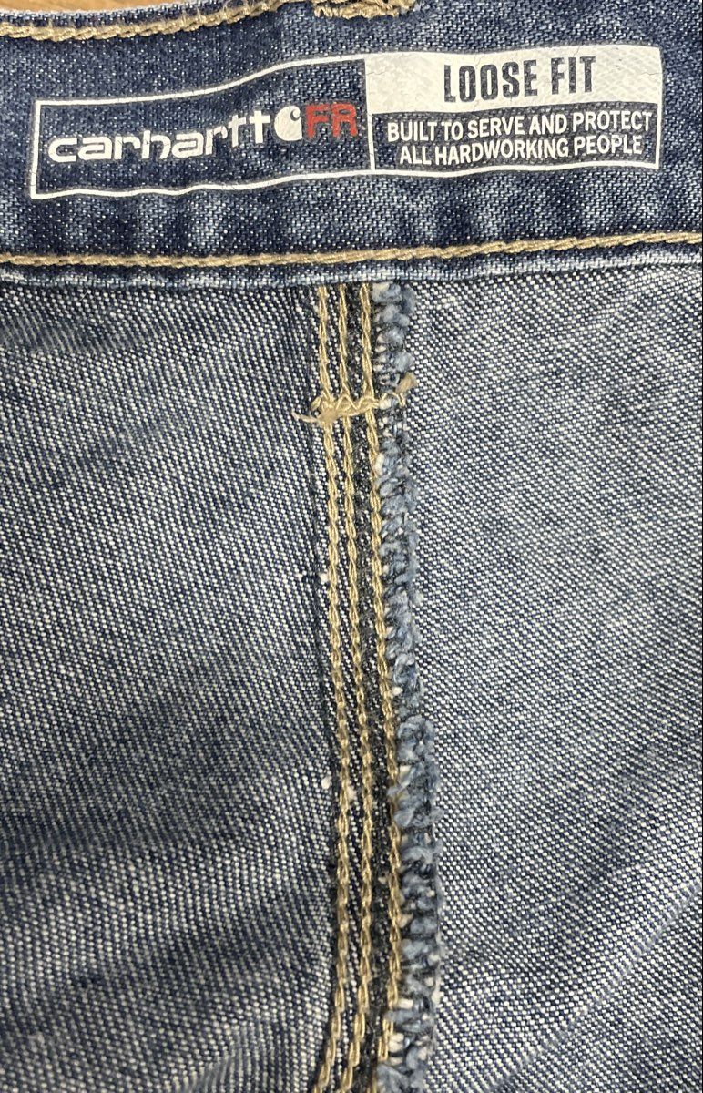 Carhartt FR Men's Blue Denim Loose Fit Flame Resistant Work Jeans Sz 42x30