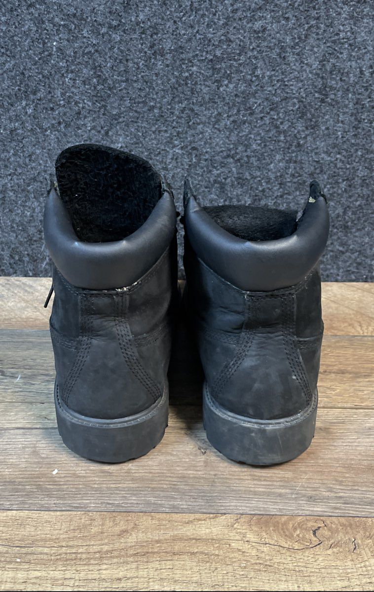Timberland 6-Inch Premium Waterproof Black Nubuck Boots Size 6.5