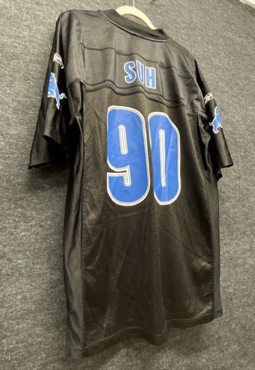 Reebok Men's Detroit Lions Ndamukong Suh #90 Black Alternate NFL Jersey Sz L