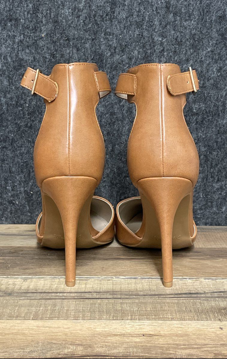 Dream Pairs Oppointed Ankle Tan Pointed Toe Stiletto Ankle Strap Pumps Size 10