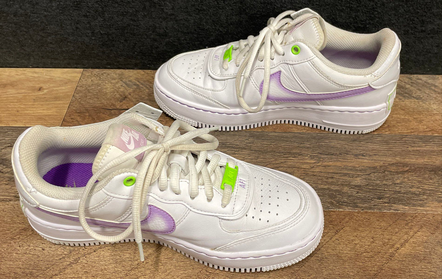 Nike Air Force 1 Shadow White Infinite Lilac Lime Ice Women's Sneakers Size 7