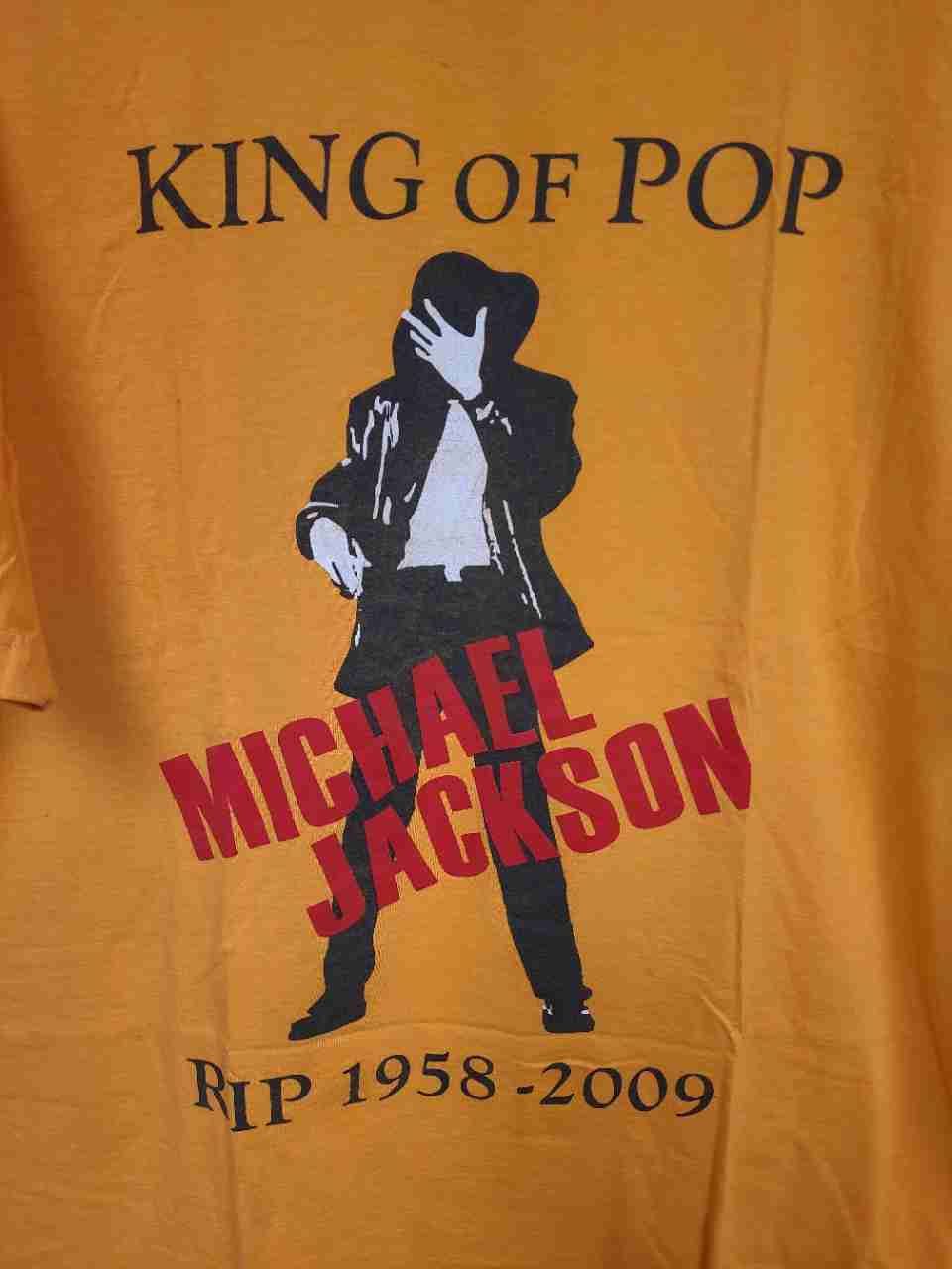 Michael Jackson 2009 King of Pop Memorial Graphic T-Shirt Yellow Haxx Sz XL