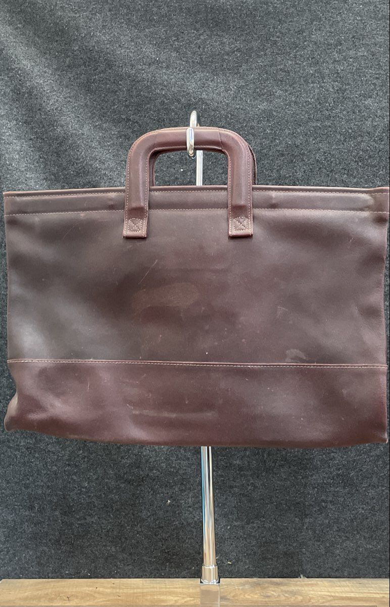 Vintage Litton Applied Technology Red Leather Portfolio Handbag Document Bag