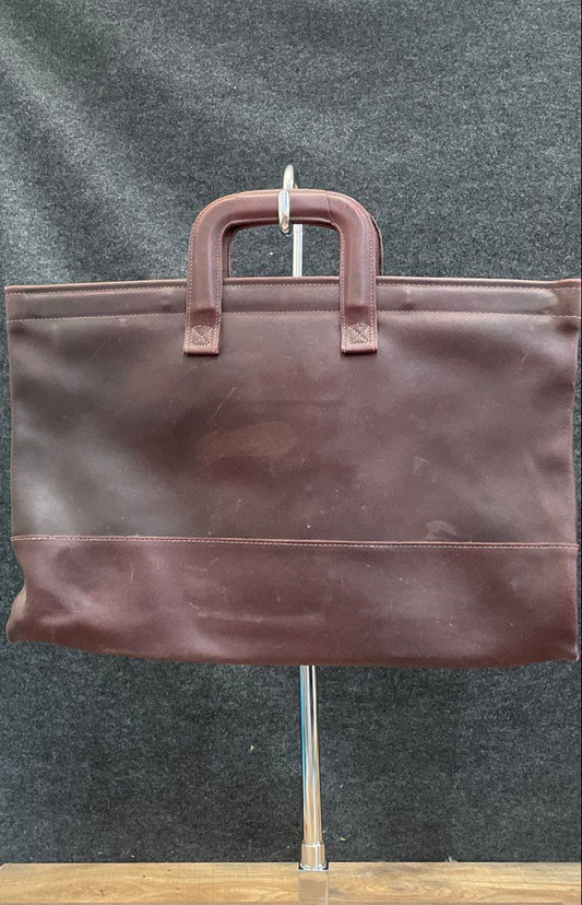 Vintage Litton Applied Technology Red Leather Portfolio Handbag Document Bag