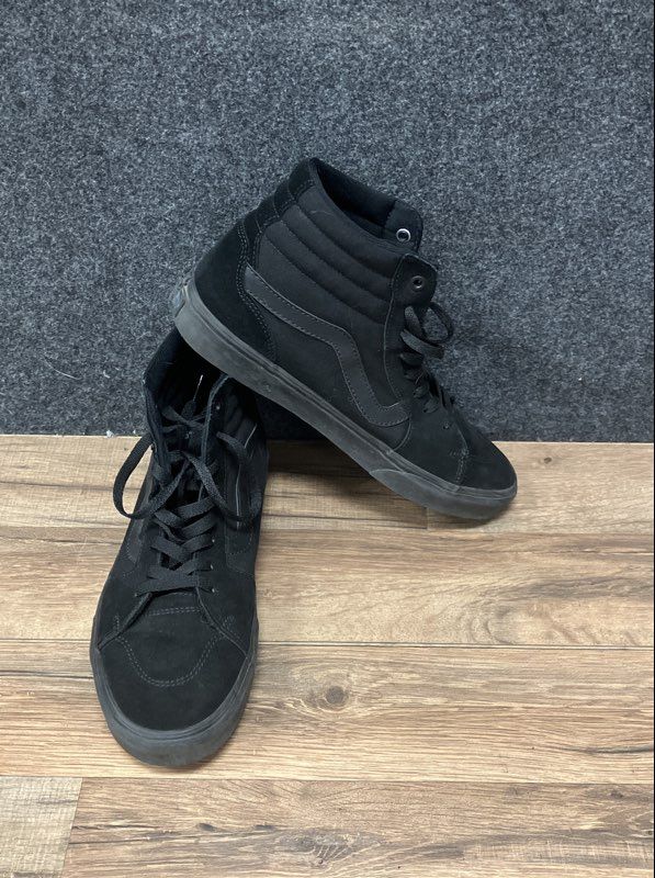 Vans Sk8-Hi Triple Black Suede Canvas High Top Sneakers Men's Size 10