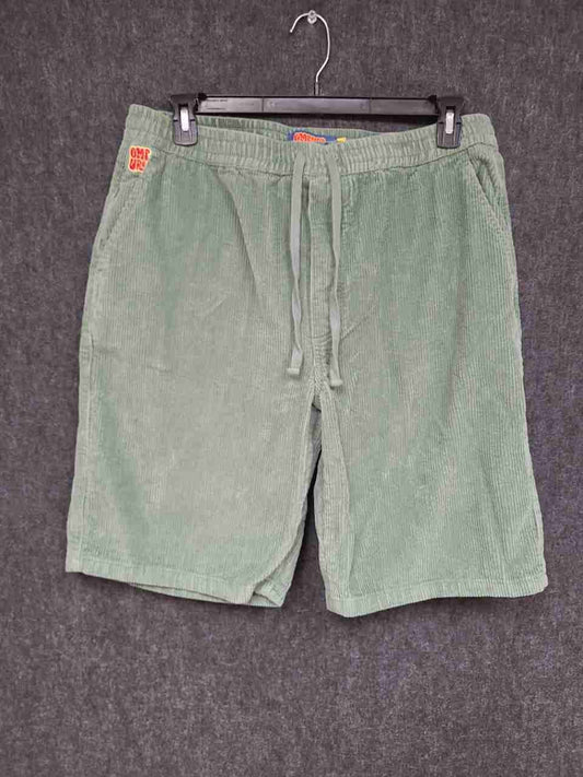 Empyre Men's Sage Green Corduroy Drawstring Elastic Waist Pockets Shorts Sz XL