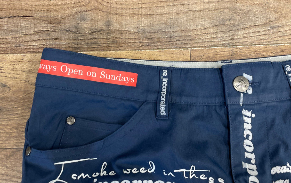 Adidas Men's Always Open on Sundays Graphic Blue Pants Sz 32