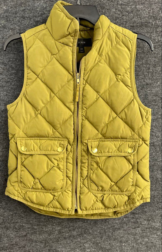J.Crew Women's Olive Green Diamond Quilted Down Puffer Vest Sz PXS