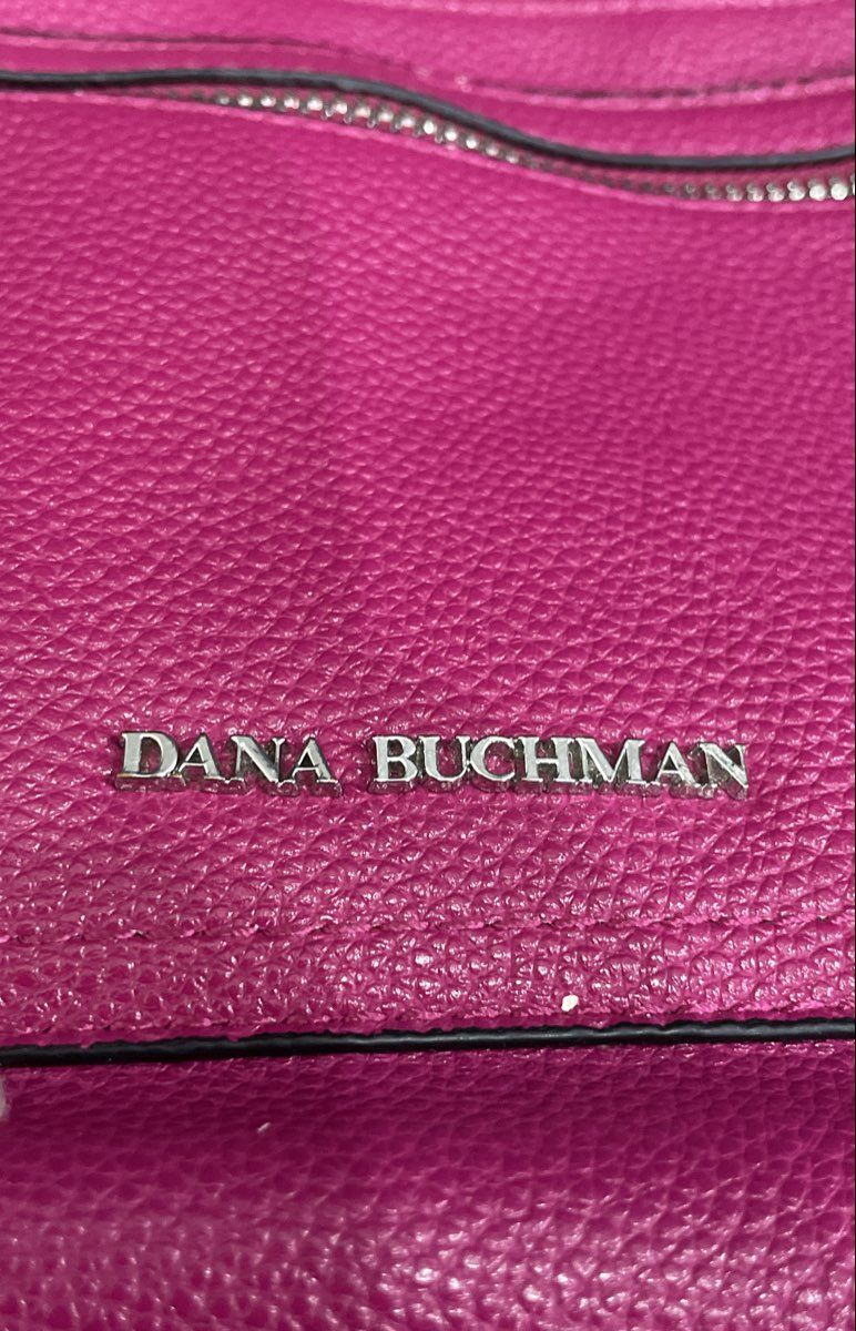 Dana Buchman Purple Leather Crossbody Bag Silver Hardware Adjustable Strap