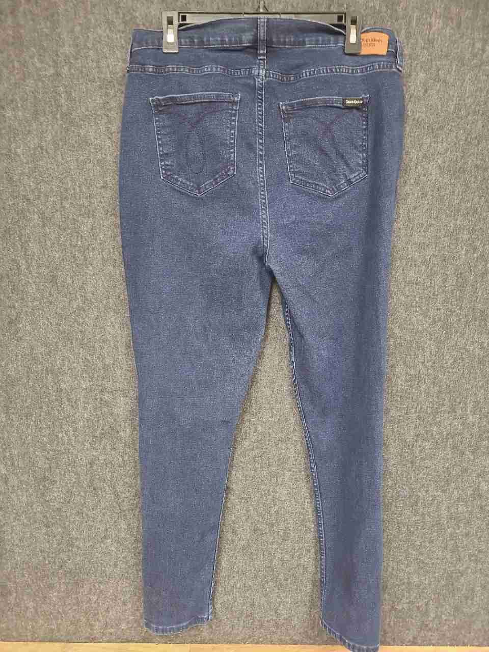 Calvin Klein Jeans Women's Dark Wash High Rise Skinny Repreve Denim Jeans Sz 16