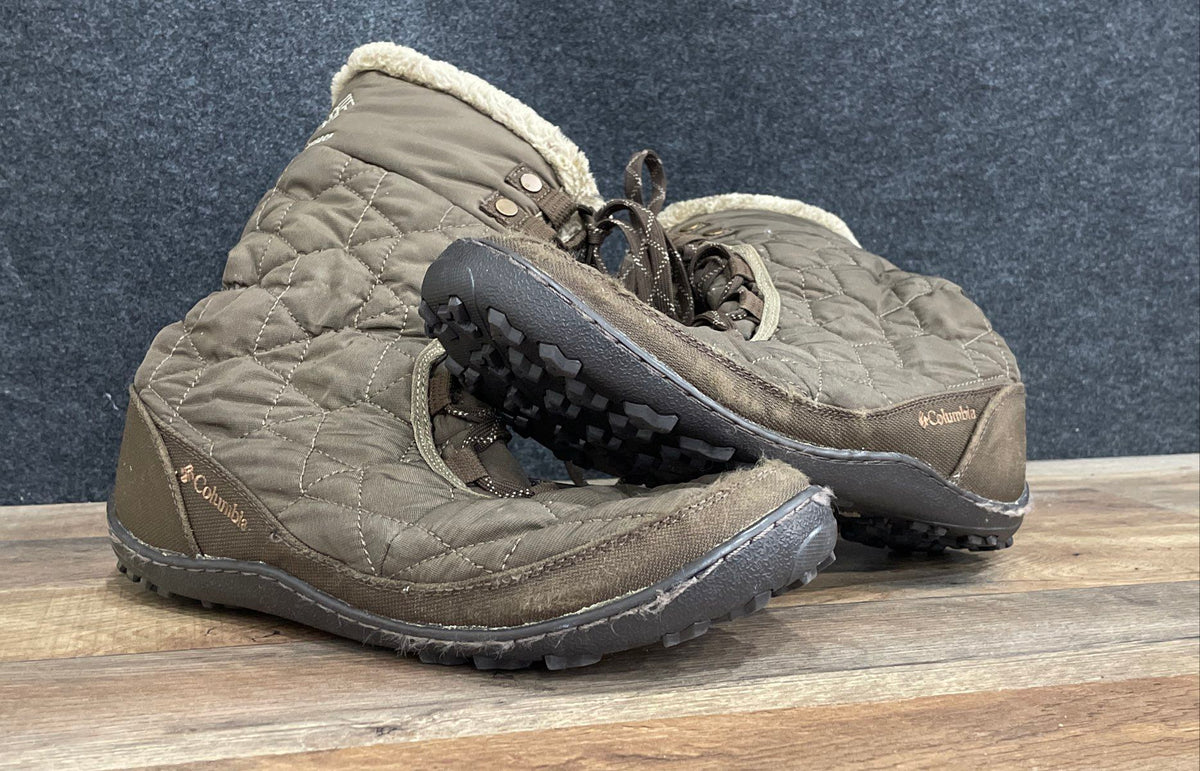 Columbia Minx Brown Quilted Waterproof Faux Fur Winter Boots Women's Size 10