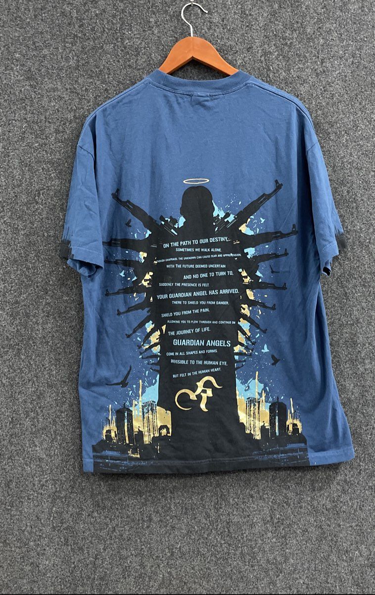 Kallusive Guardian Angel Guns Streetwear Graphic T-Shirt Blue Sz XL