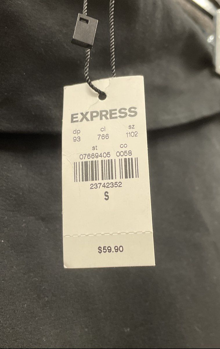 Express Women's Black Pencil Skirt Asymmetrical Foldover Waist NWT Size S