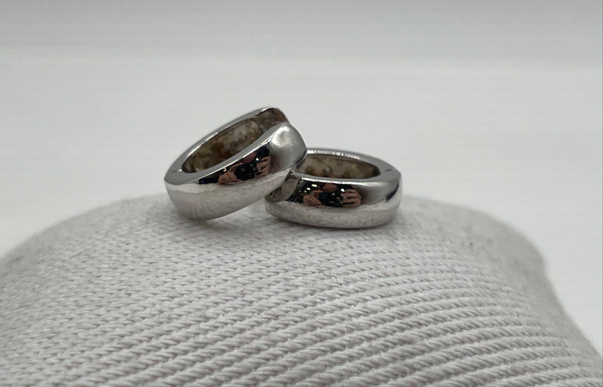 925 Sterling Silver Diamond Accent Huggie Hoop Earrings 4.5g